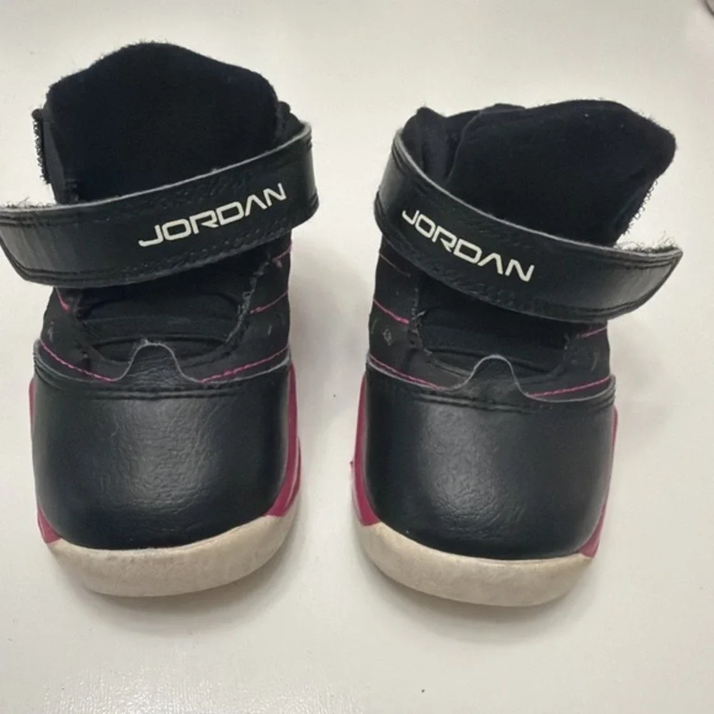 Nike Air Jordan 5C‎ Toddler Shoes Black Pink Hook And Loop Jumpman.         3816